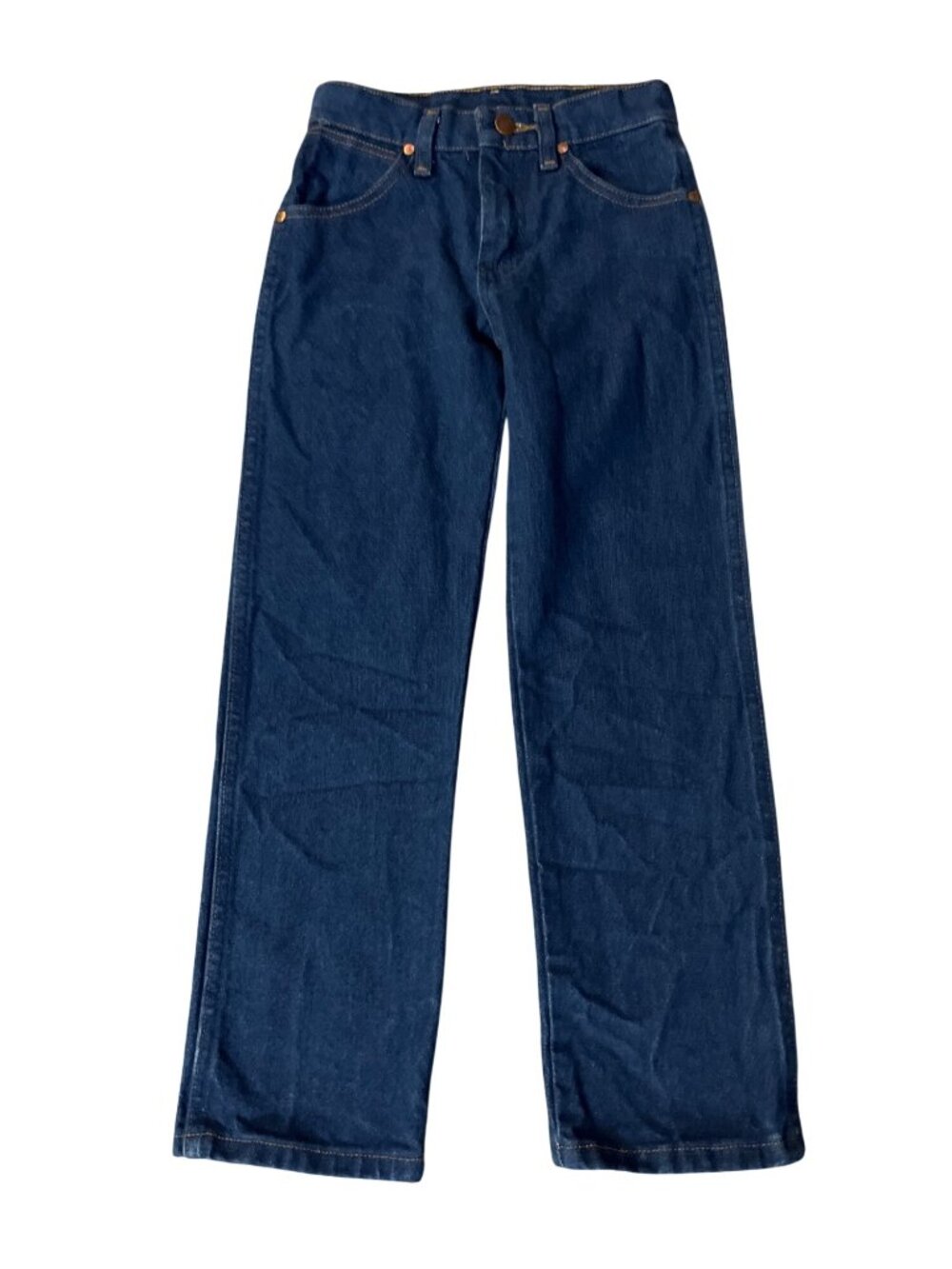 Wrangler Cowboy Cut Jeans Boys 8 Slim Blue Straight Adjustable Waist Denim Used - Picture 3 of 14